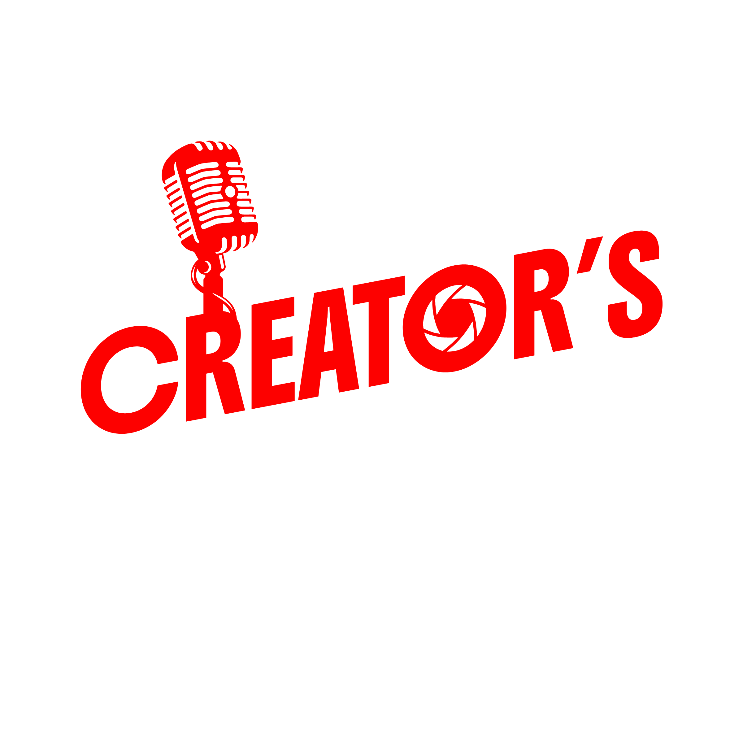 the creators den logo red x white